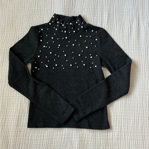 ZARA PEARL KNIT SWEATER SMALL
